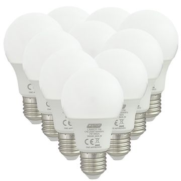 7W LED E27 Pack of 10 Lamps (LA60E27-7W) - Major Tech