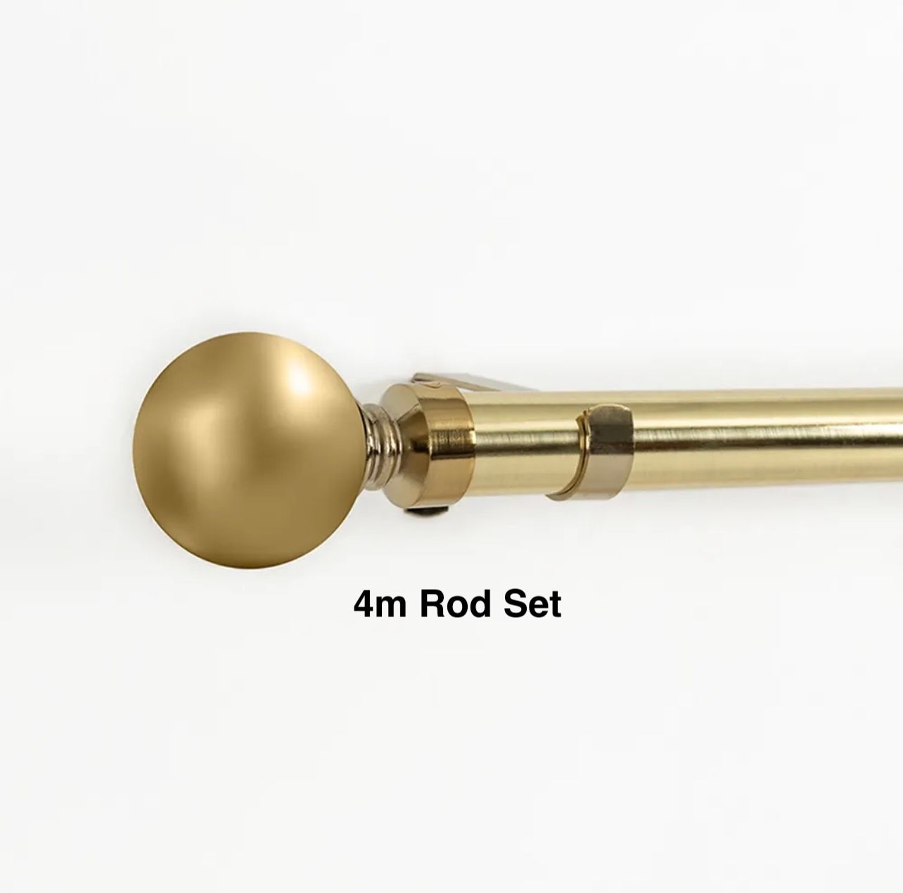 Gold Single Curtain Rod Set -Ball Finial 4m