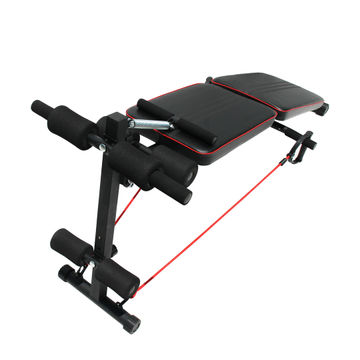 Multi-Function Adjustable Ab Bench w/ Resistance Bands - Black