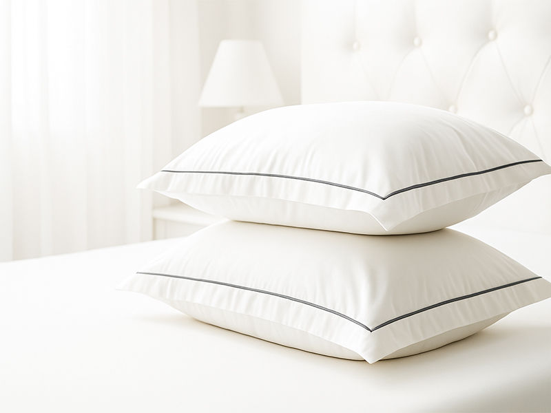 Rey's Fine Linen - Egyptian Collection - Oxford Satin Stitch Pillow Cover - Castlerock - Standard (01 Set)