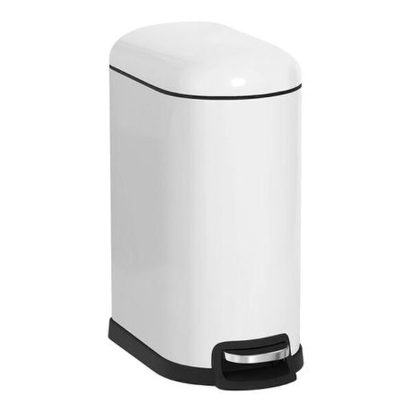 10L White Pedal Bin – Soft Close, Slim Design, Ideal for Bathroom & Kitchen