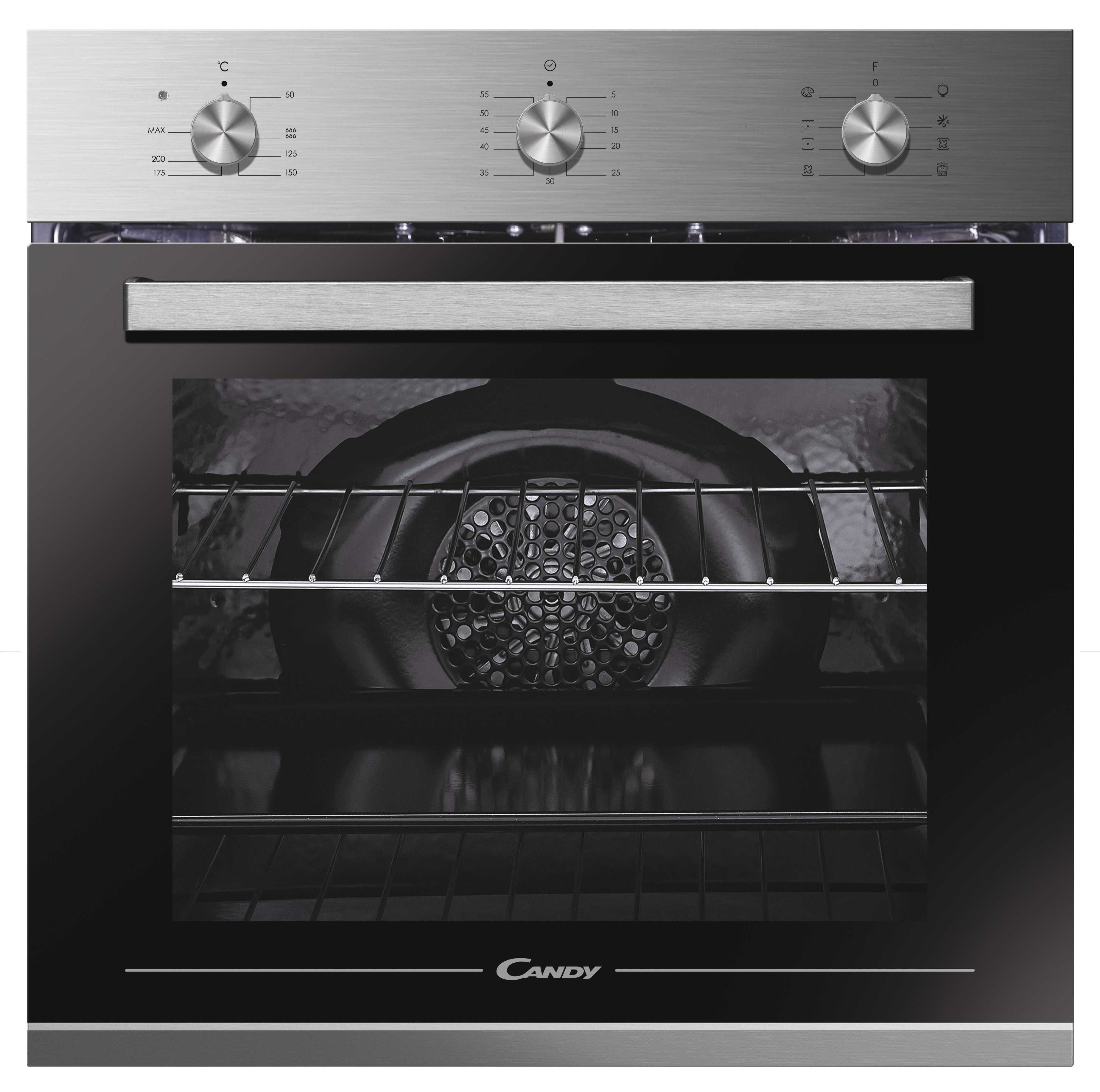 Candy Electric Oven 60Cm 70L 3 Knobs Inox Stainless Steel Fct612X
