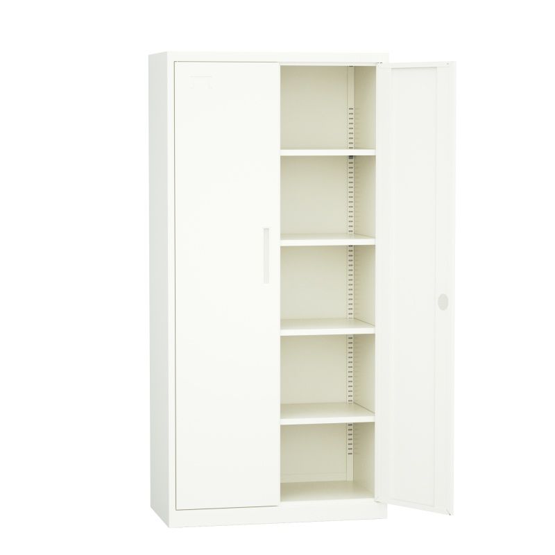 Steel Swing Door Inner Handle Filing Cabinet Storage Cupboard Locker - White