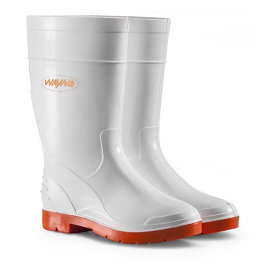 Wayne Gumboot Ladies Half L White/Red Size 4- 2 Pack