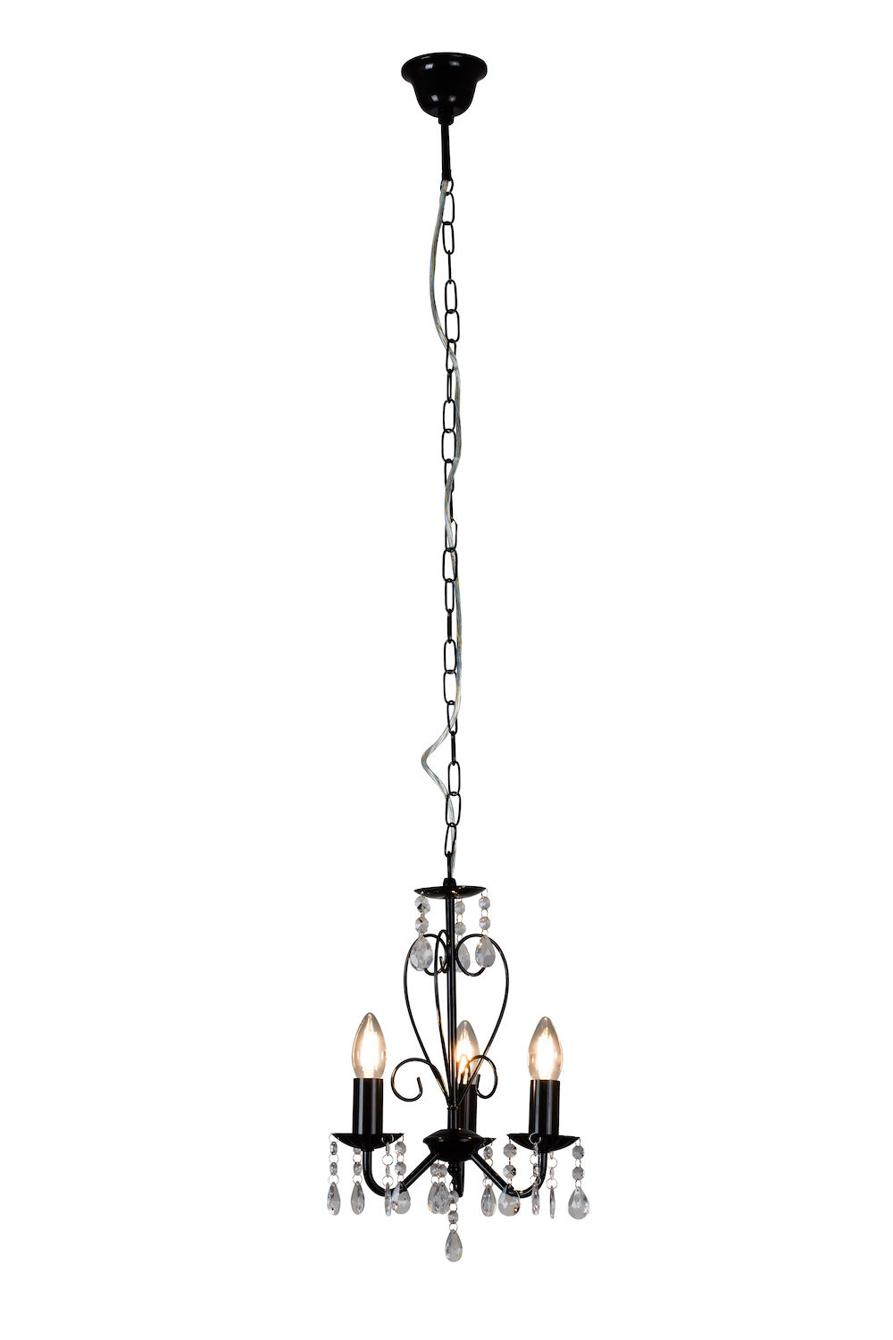 Eurolux Cleo 3LT Chandelier 255mm Black
