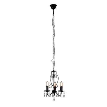 Eurolux Cleo 3LT Chandelier 255mm Black