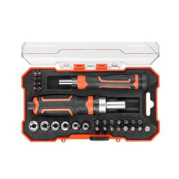Ratchet Screwdriver Set With Sockets And Bits- 31 Piece