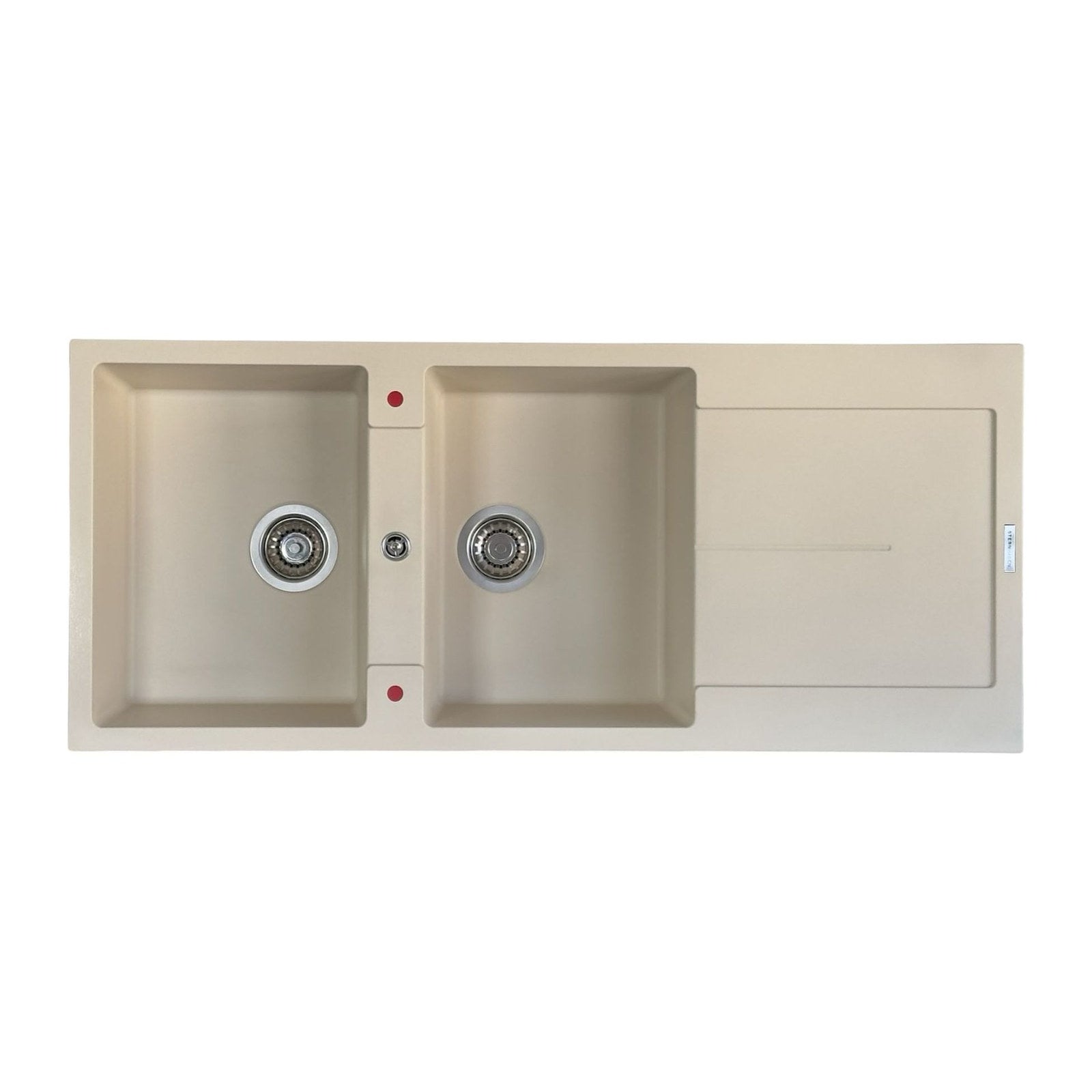 Sternhagen Enigma D200 1160mm Quartz Composite Kitchen Sink 2 Bowl with Drainer - Champagne