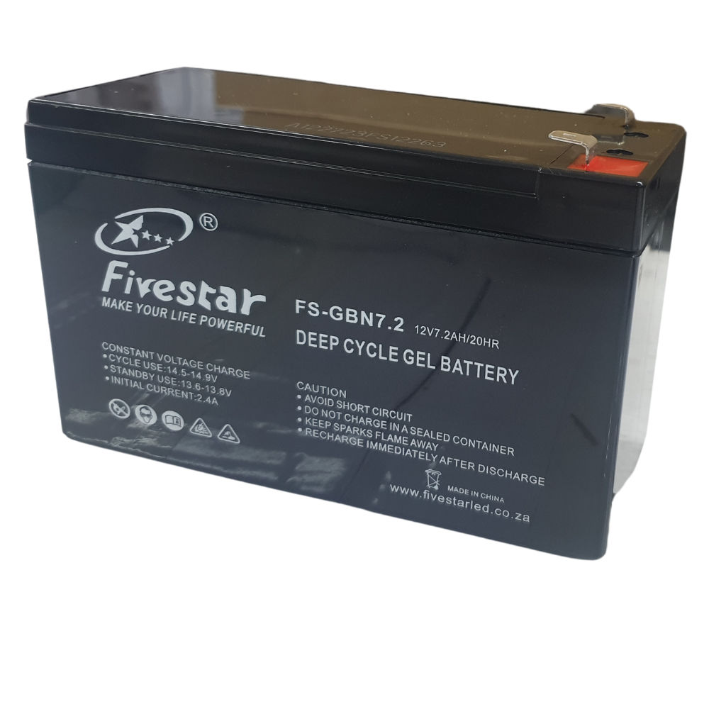 FIVESTAR 12V 7.2AH 86.4WH GEL BATTERY