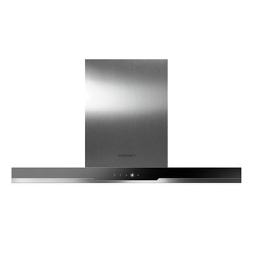 Rosieres 90cm Decorative Square Hood with Black Tempered Glass Panel