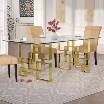 Prestige Home - Infinity Grid Dining Table - Gold