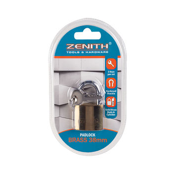 Padlock - Home Security - Brass - Extra Keys - 38mm - 5 Pack