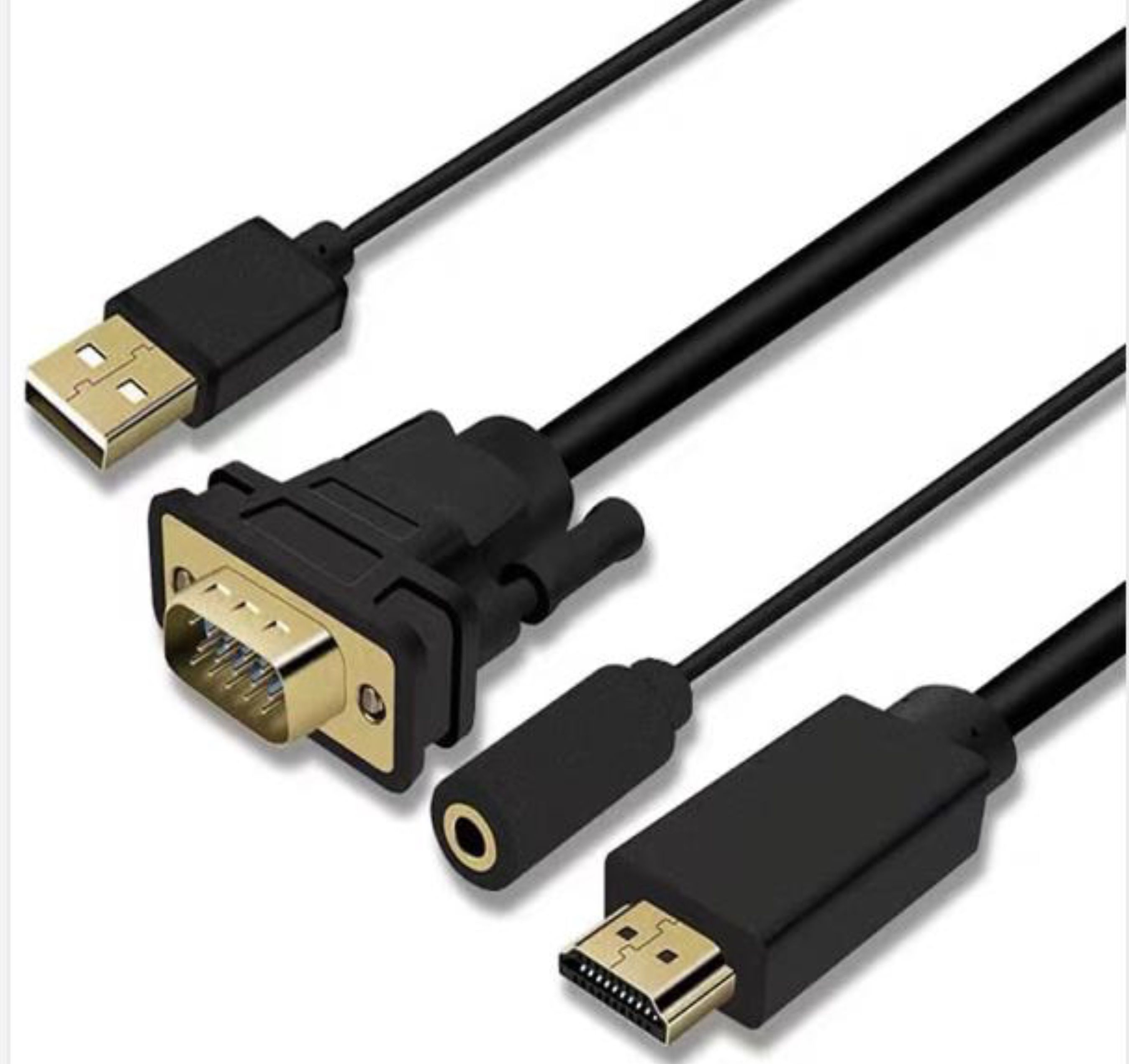 HDMI to VGA cable with integrated audio (female) - 1 meter