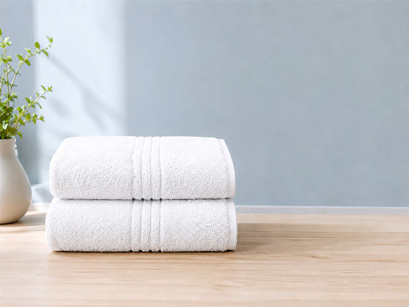 Hotel Collection 600GSM 50x90cms Hand Towels - 02 Pc Pack - Optical White