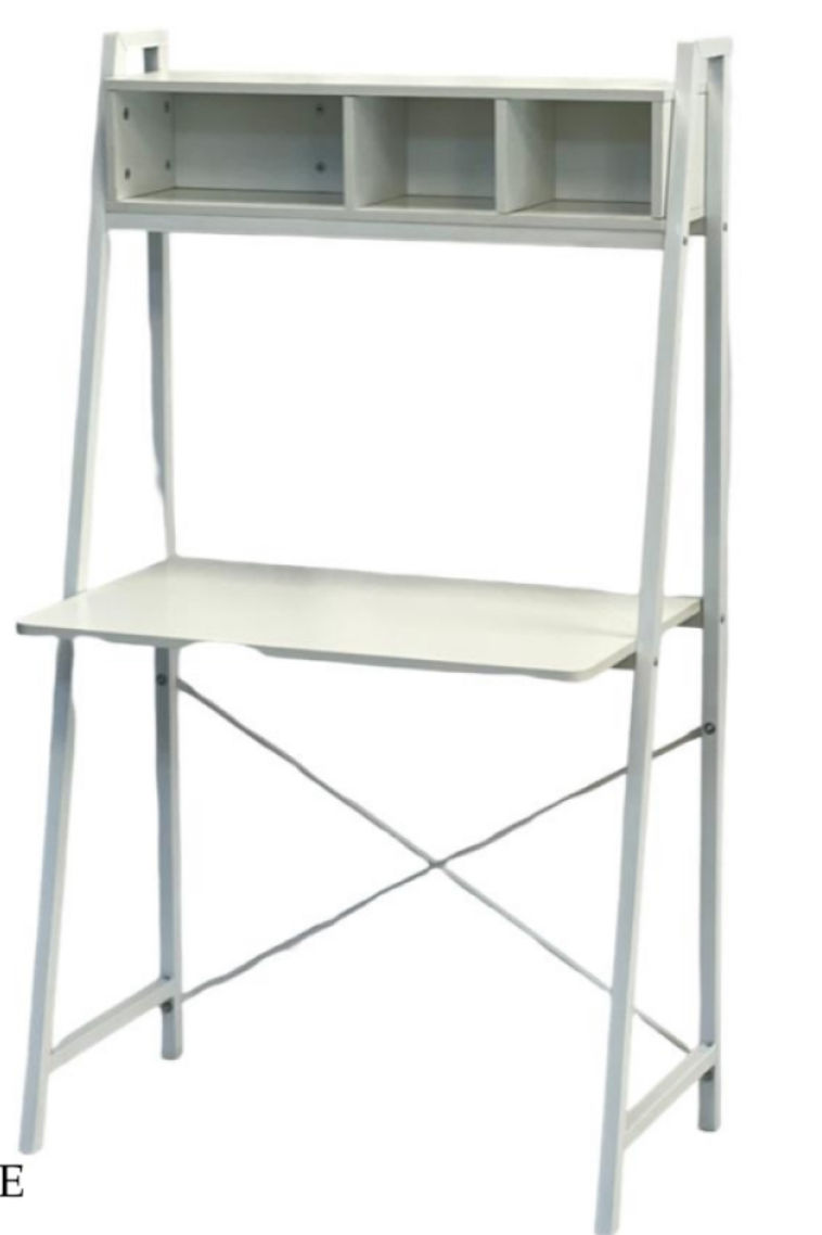 White Ladder-Style Study Desk with Shelves
