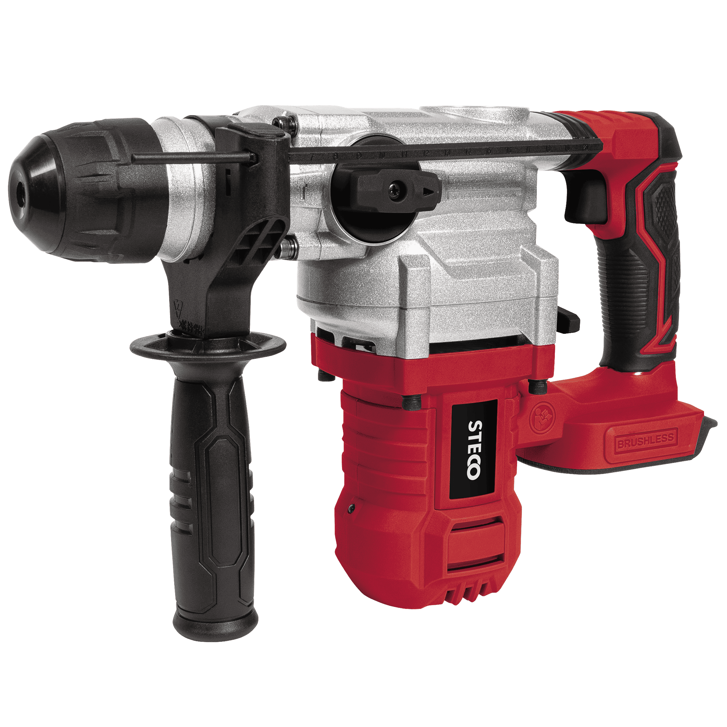 STECO 20V CORDLESS ROTARY HAMMER DRILL, WITH AUX-HANDLE & DEPTH GUAGE