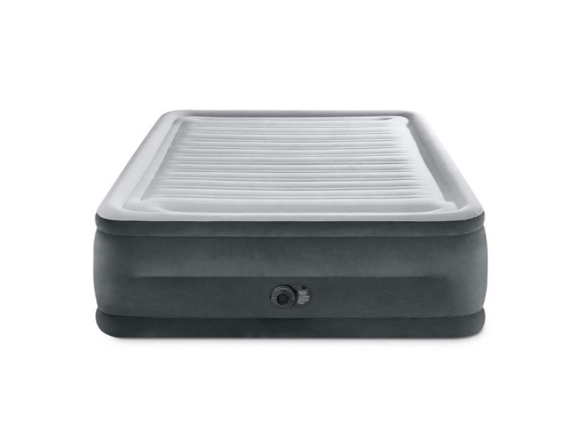 Premium Raised Air Mattress, Double Size, Built-in Electric Pump, Grey and Black