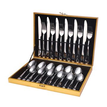 Polished silver 24 piece cutlery set