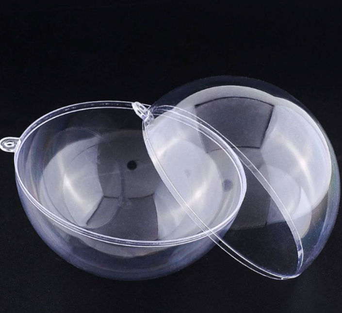 Pack of 5 - Hollow Transparent Christmas Baubles  - 12cm