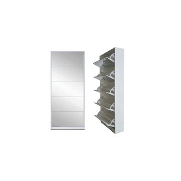 Alex Mirror Shoe Cabinet White