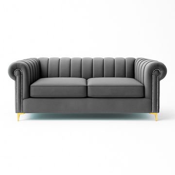 Latina 2 Seater Stripe Couch - Grey