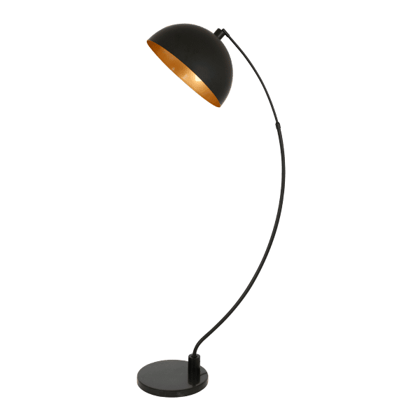Zebbies Lighting Nova Black Floor Lamp With Gold Inner Shade