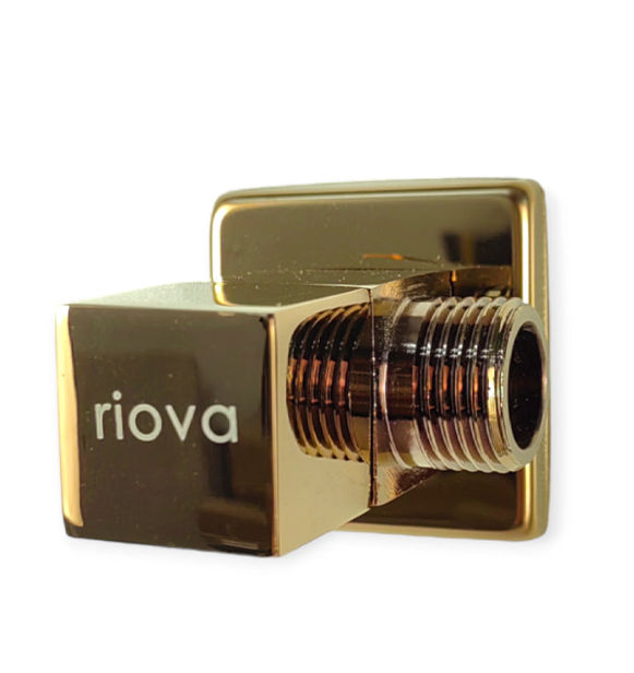 Riova Angle Valve Square Brass -Rose Gold