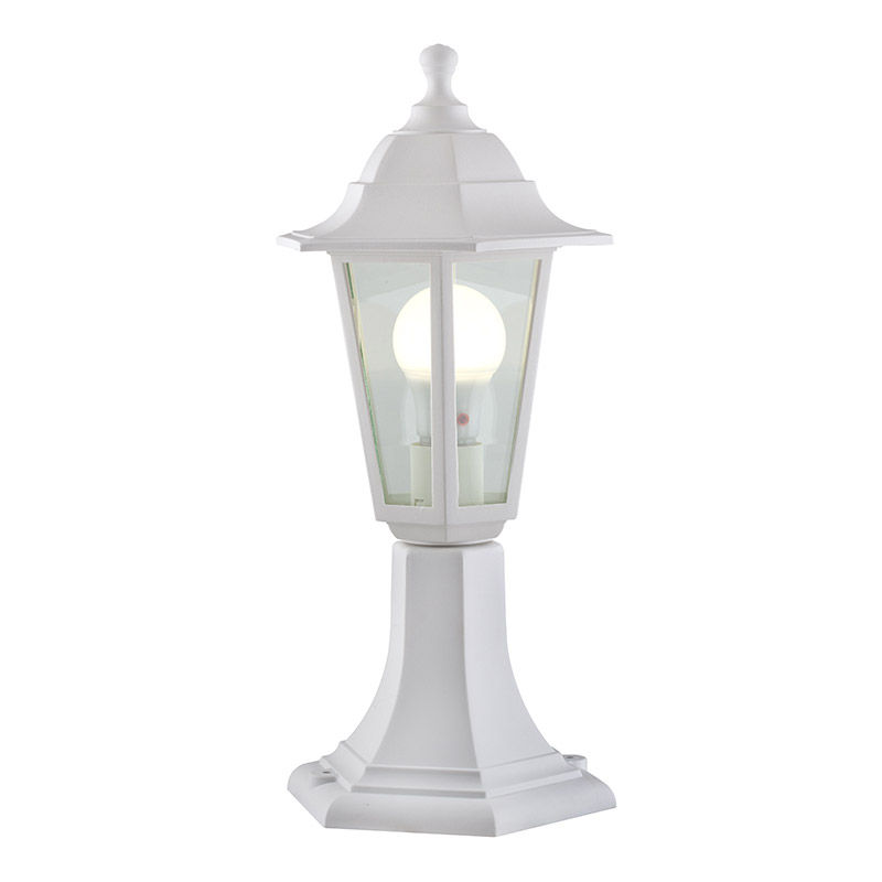 Plastic Lantern 6 Panel Pedestal White - 4 Pack