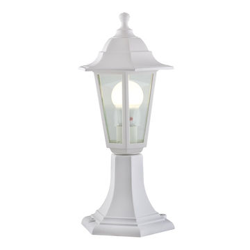Plastic Lantern 6 Panel Pedestal White - 4 Pack