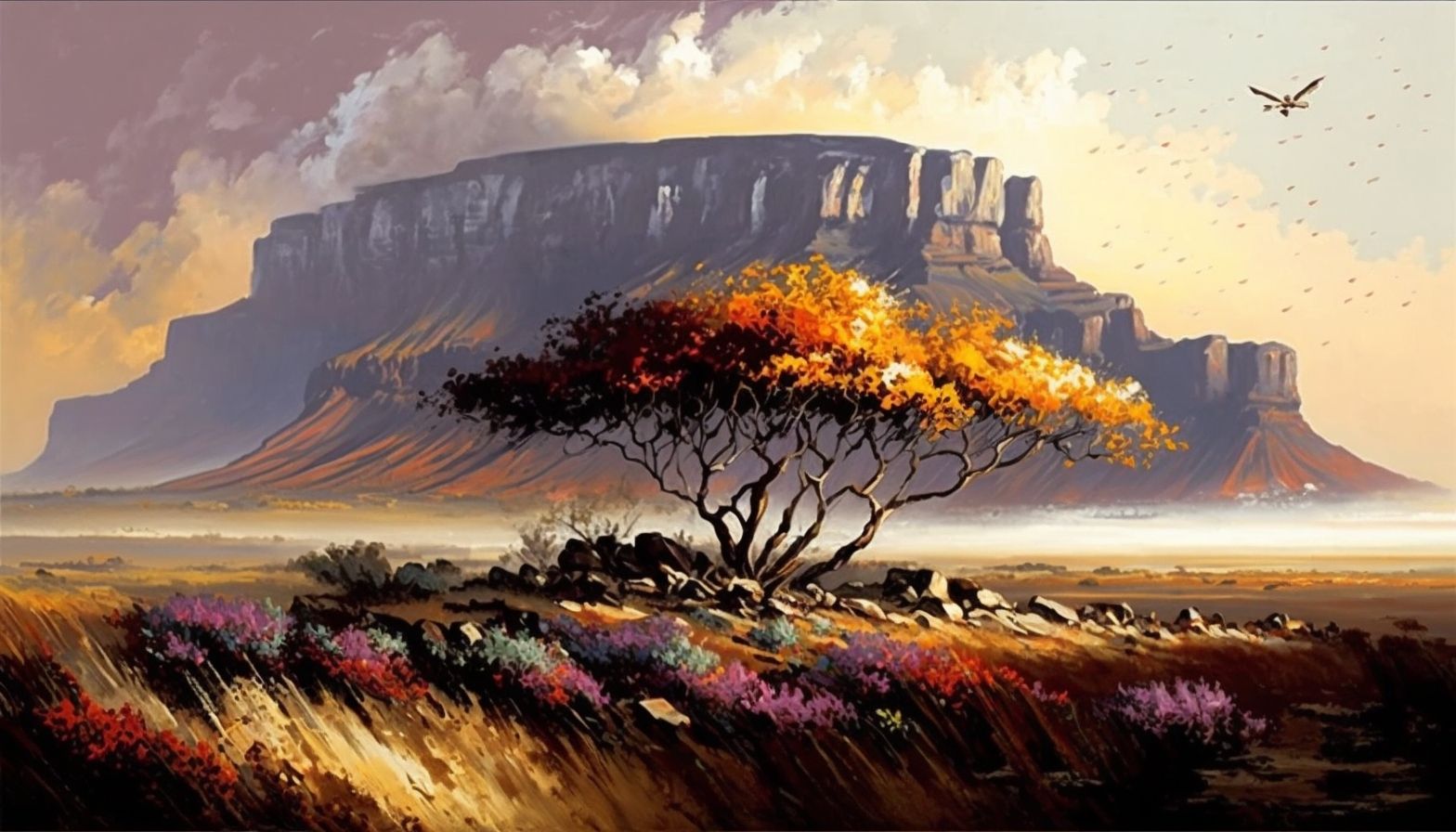 Canvas Wall Art-Table Mountain Landscape  B1022