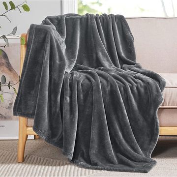 Nu Dekor - Ultra Soft Fleece Throw Blanket - Queen - Dark Grey - 180x200cm