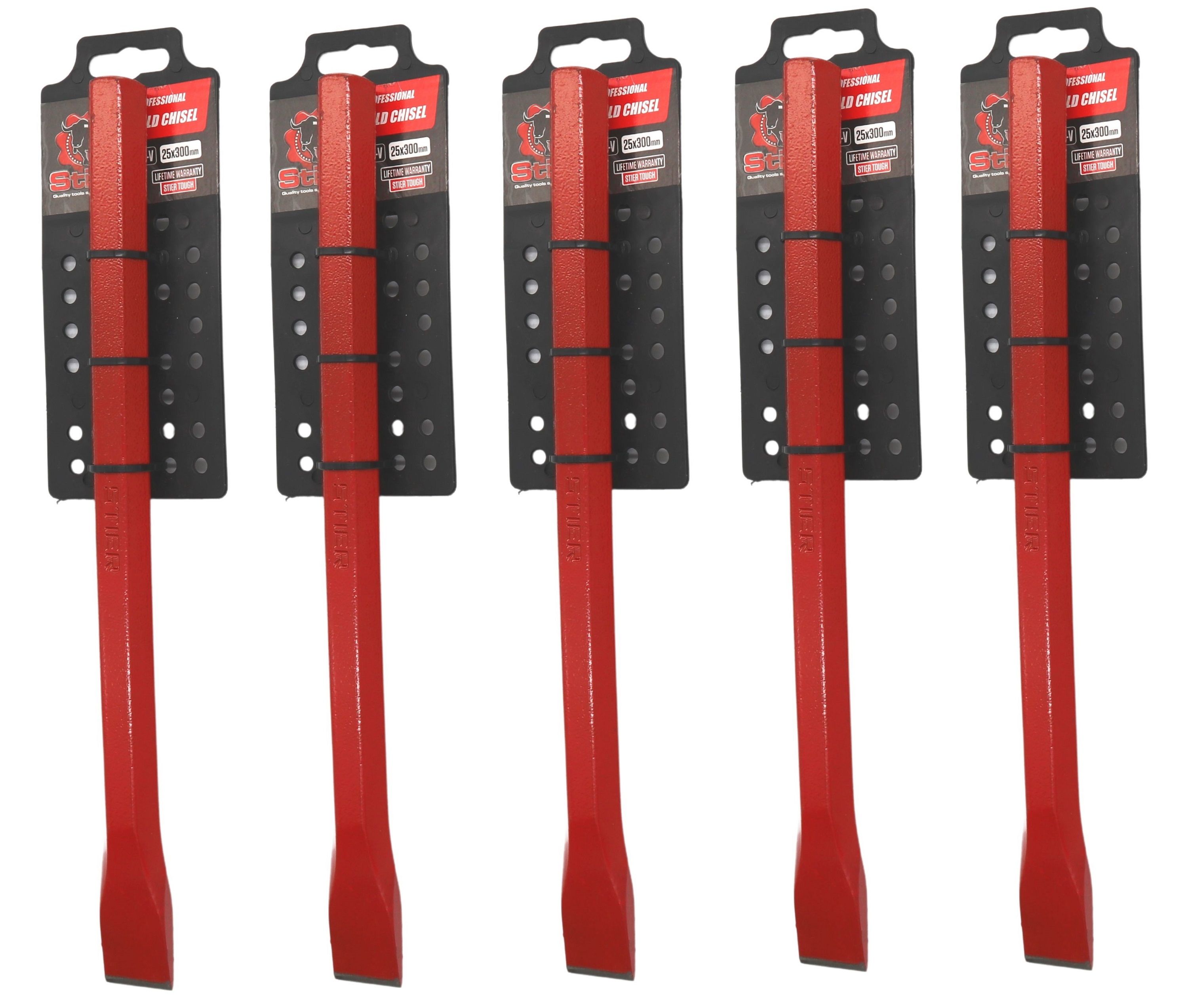 Stier Professional Cold Chisel 25x300mm - 5 Pack