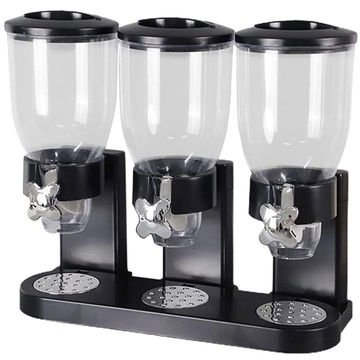 TRIPLE CEREAL DISPENSER STORAGE CONTAINER