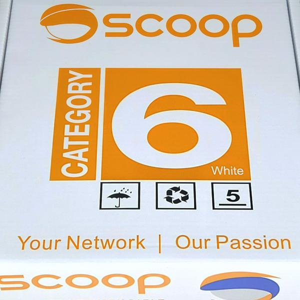 Scoop 100M Box Cat6 Cca White Utp Cable