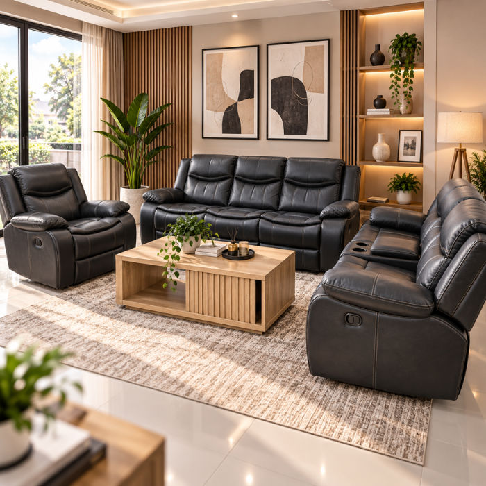 QandAHome – Valencia 6 Seater Recliner Lounge Suite