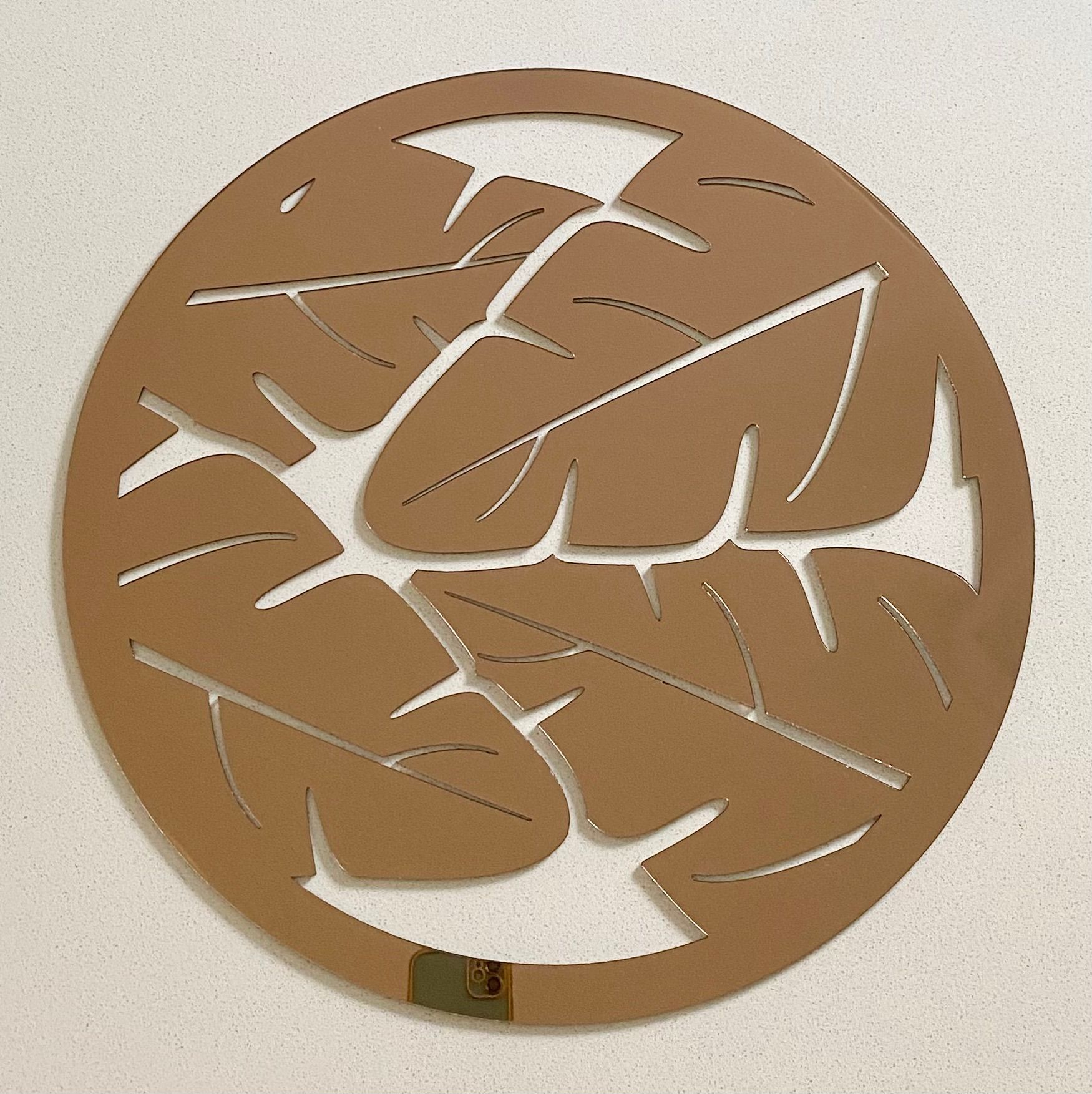 3-Picece Monstera Mirror Wall Art