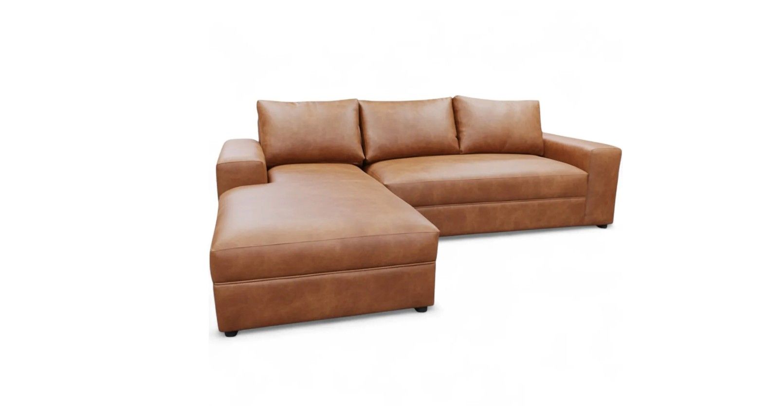 Chamberlin Leather Couch Windsor Tan Right Sided