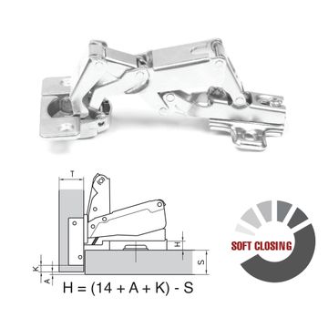 ROCO 165 Degree Soft Close 4 Hole Base Plated Cupboard Hinge