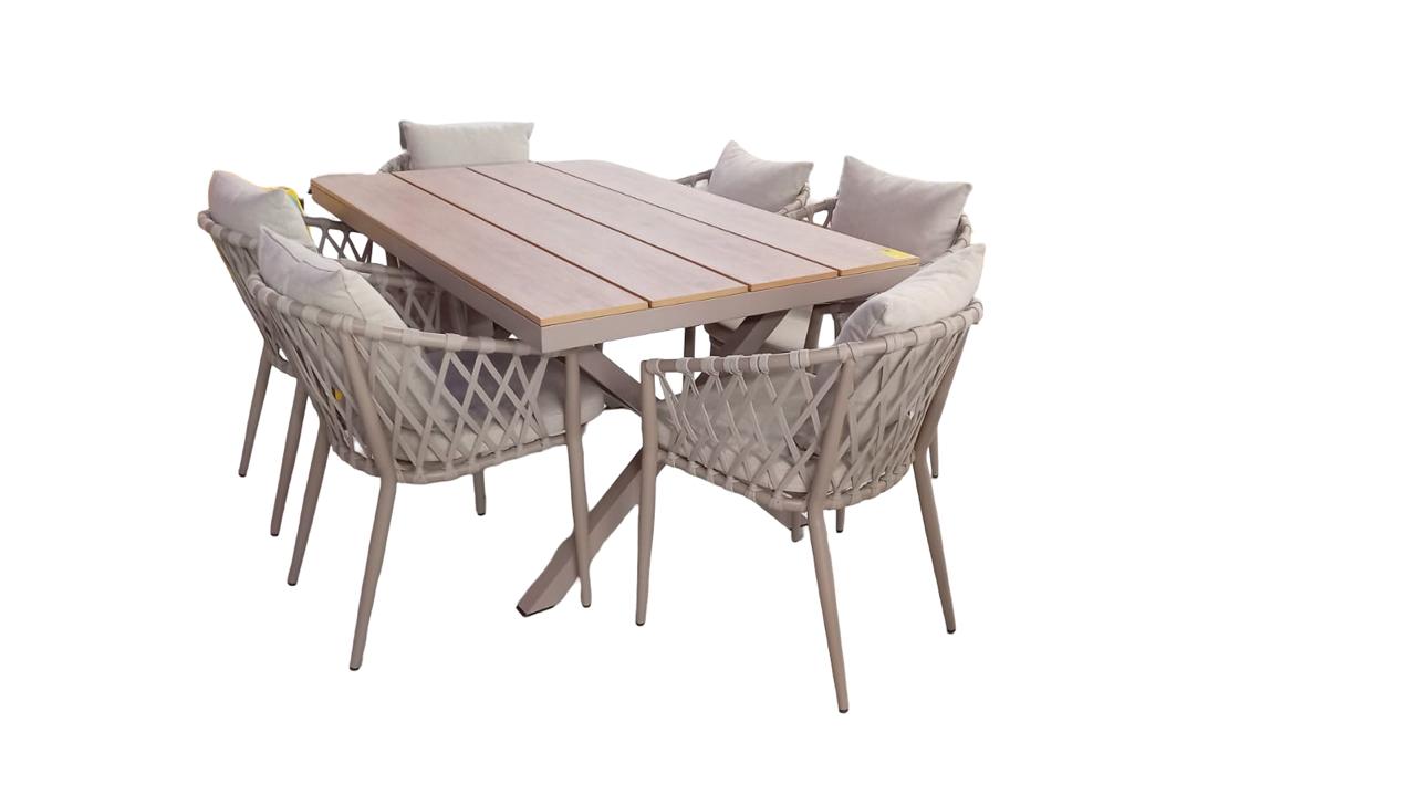 Modern 7-Piece Outdoor Woven Dining Set