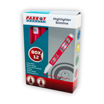 Highlighter Marker Slimline (Box of 12 - Pink)