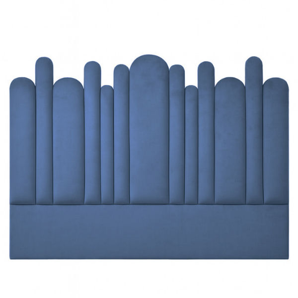 Yardley Artisty Velvet Overlap Headboard Only Queen Indigo