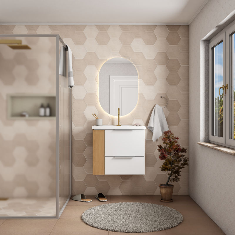 Cosmos Wooden Bathroom Vanity-Left Side Shelf