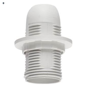 SES White Plastic Lampholder with Ring
