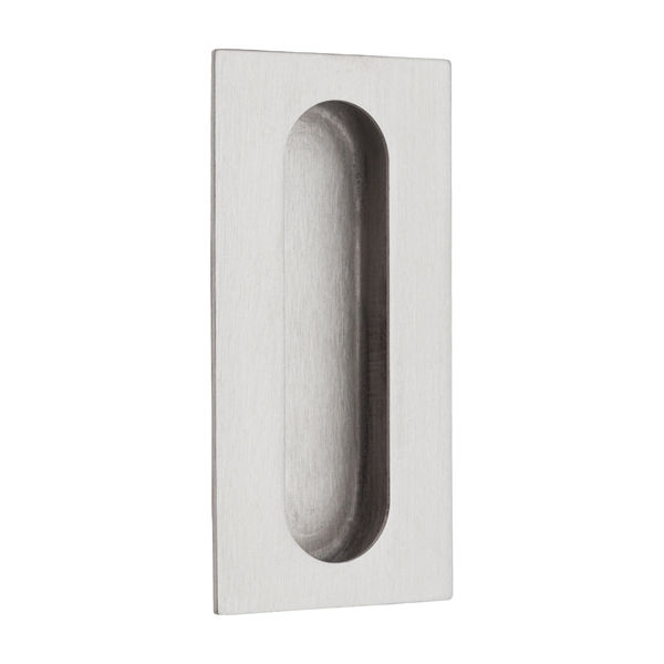 Brushed stainless steel, flush pull handle