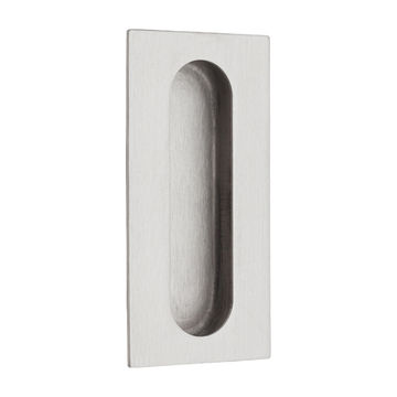 Brushed stainless steel, flush pull handle