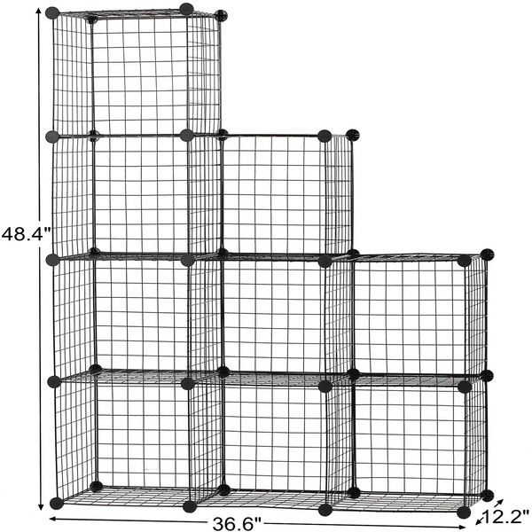 9 CUBE WIRE METAL GRID BOOKCASE SHELF STORAGE CABINET ORGANIZER