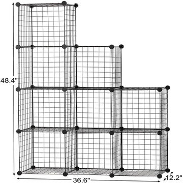9 CUBE WIRE METAL GRID BOOKCASE SHELF STORAGE CABINET ORGANIZER