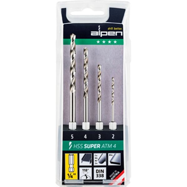 Hex Shank Set Hss For 4 Piece 2.3.4.5Mm