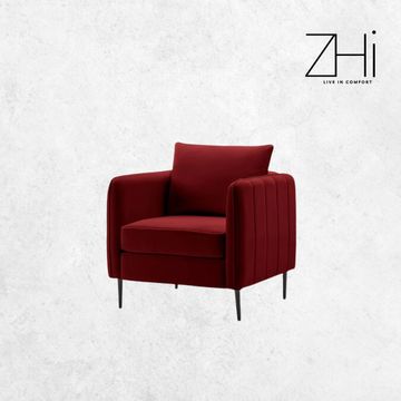 ZHi Red Wine Velvet Chair