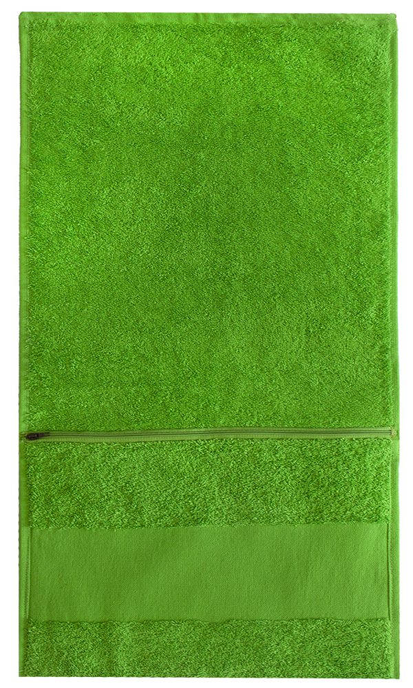 Bunty's Plush Gym Towel 450 GSM with Zip Pocket - 05 Piece Pack - Jasmine Green
